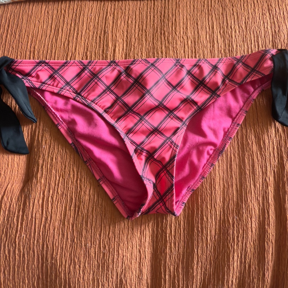 Hurley Pink Plaid Bikini Bottom